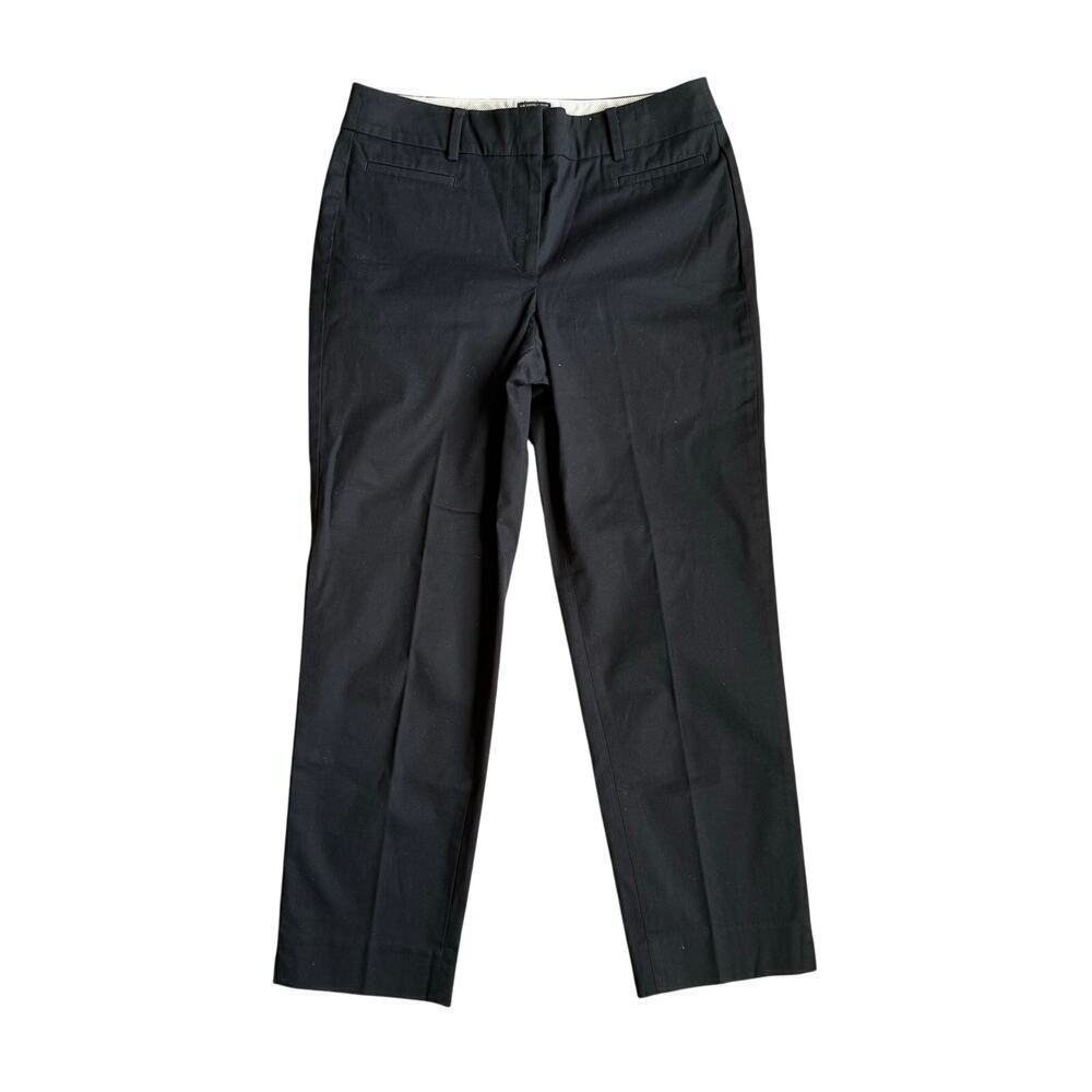 Talbots The Perfect Crop Black Chino Trouser Pants Size 2 Casual Mature Office